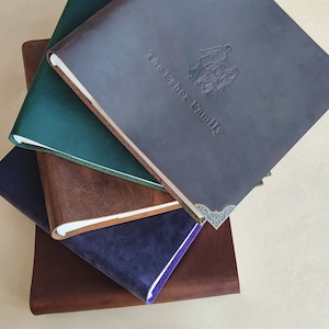 Genuine Leather Photo Album, Personalized Photo Album with sleeves, Unique Wedding/Family Photo Guest Book, For 100/200/300 4x6 or 5x7 Photo