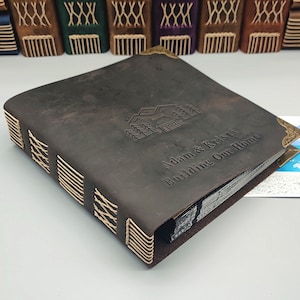 Leather Photo Album, Personalized Album with sleeves, Family Album, Travel Album, Home Book, For 100 4x6 photos, Home gift