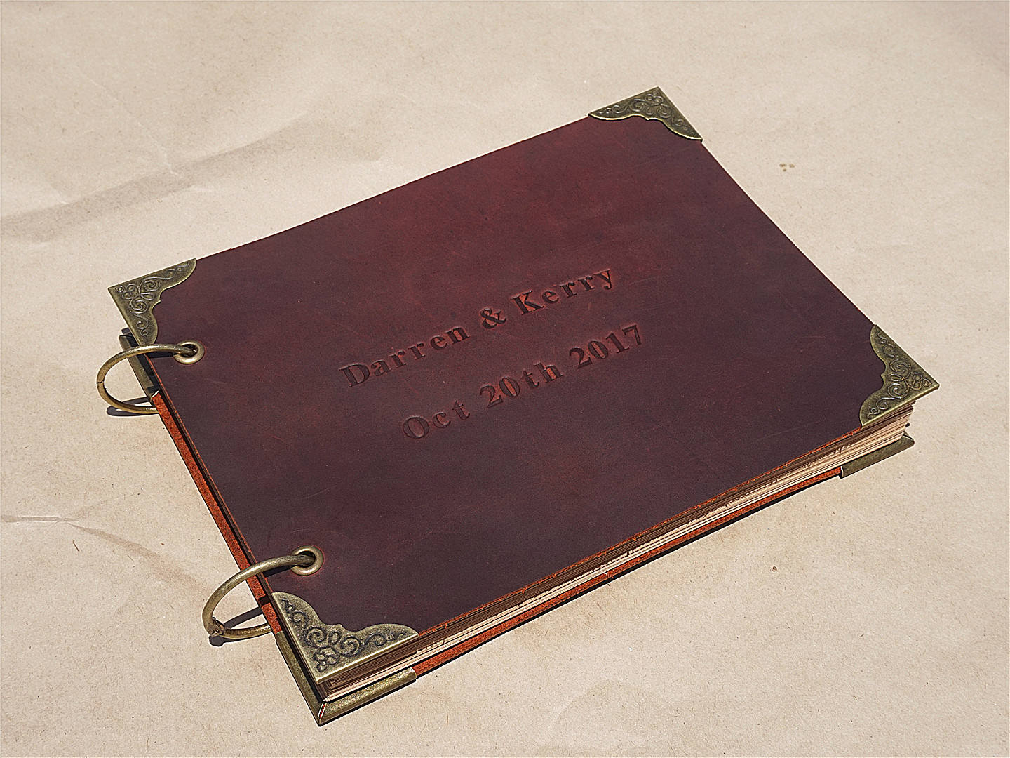 Leather Bound Guest Book Custom Wedding Guest Book Etsy