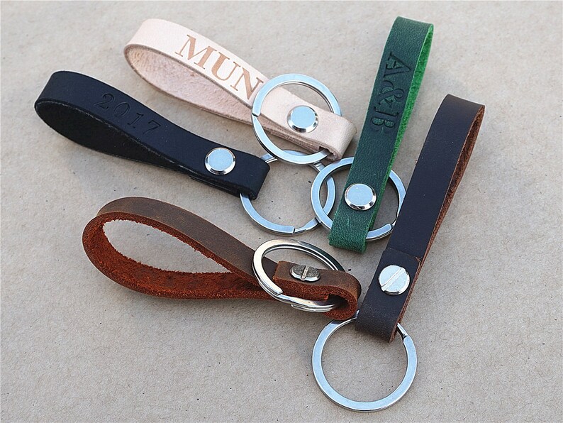 Custom Leather Keychain Personalized Leather Key Ring - Etsy