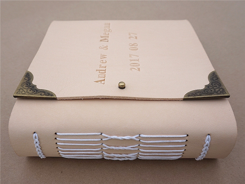 Personalized leather guestbook custom wedding guest book Etsy