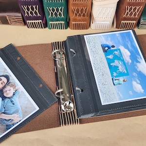 Personalized Photo Album with sleeves, Leather Cover Album for 4x6 photos, Custom Wedding Album, Family Album, Slip in Album, Memories Book image 7