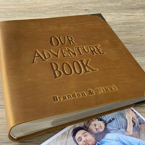 Leather Photo Album with pockets, Personalized Our Adventure Book Scrapbook, My Adventure Book, Custom Christmas Gifts for him and her
