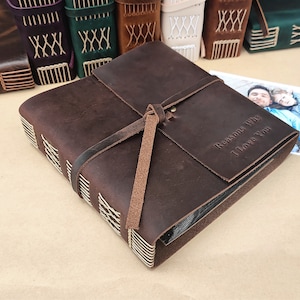 Personalized Leather Photo Album with sleeves, Silp in Album for 4x6 photos, Porket Photo Album, Reasons why I love you