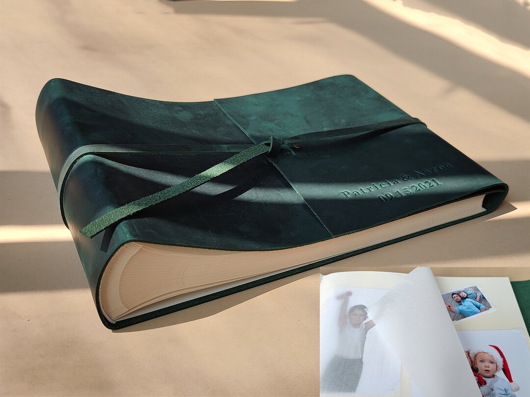 Traditional Photo Album Leather Photo Album With Glassine Etsy