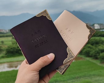 Livres de vœux de mariage en cuir personnalisés, cadeau souvenir personnalisé