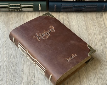Personalized Leather Recipe Book, Custom Cookbook