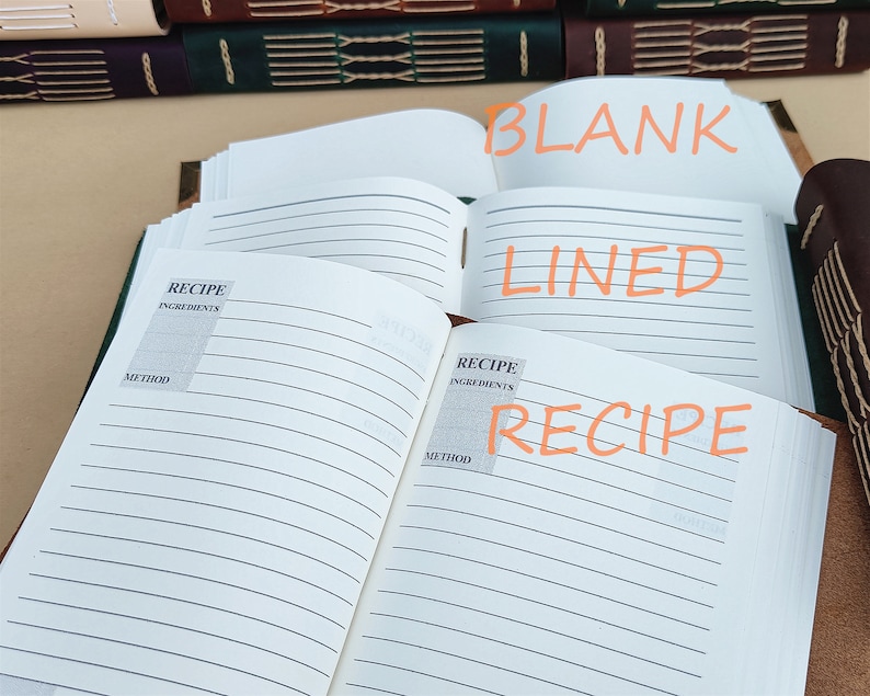 Genuine Leather Recipe Journal Custom Recipe Book Blank Etsy