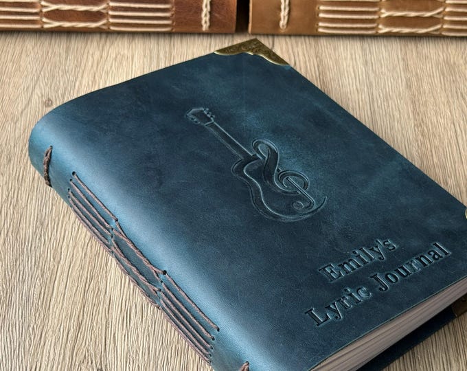 Personalized Leather Lyric Journal, Custom Songwriters Notebook, Musician Song Diary, Lyrical Writer Journal, Writing Music Notebook, Gifts