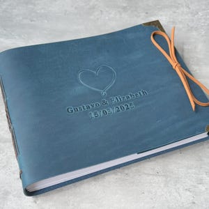 Wedding Guest Book, Personalized Wedding Reception Guestbook, Custom Engagement Signing Book, Unique Leather Scrapbook, Wedding Photo Album