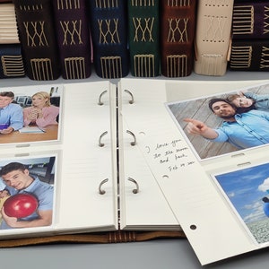 Towdah Perez 600 Pockets XL Vegan Leather Wedding Photo Album. 3.5x5 4x6 5x7  Photo Album With Refillable Pages Gift Box. Family Anniversary 