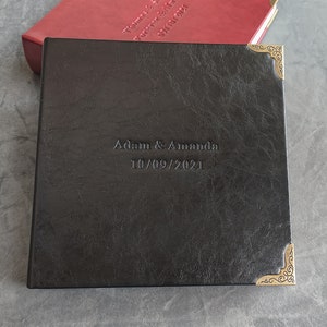 Leatherette Photo Album with sleeves, Hardcover slip in photo book, Photo Guest book, for 100/200/300 4x6 photos image 4