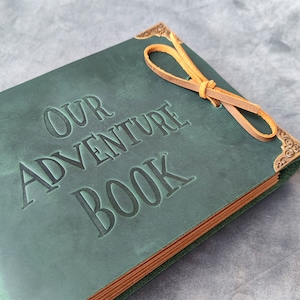 Our Adventure Book, Genuine Leather Photo Album Scrapbook, Personalized Anniversary Gift for Couple, Fantastic Gifts for Her and Him image 1