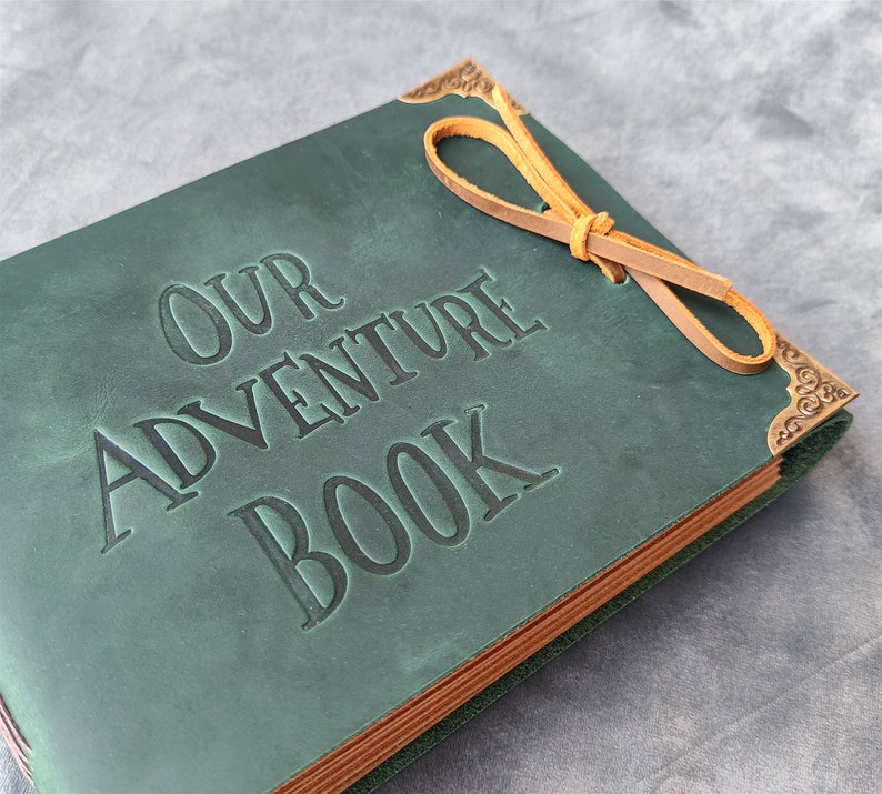 Our Adventure Book, Genuine Leather Photo Album Scrapbook, Personalized Anniversary Gift for Couple, Fantastic Gifts for Her and Him image 1