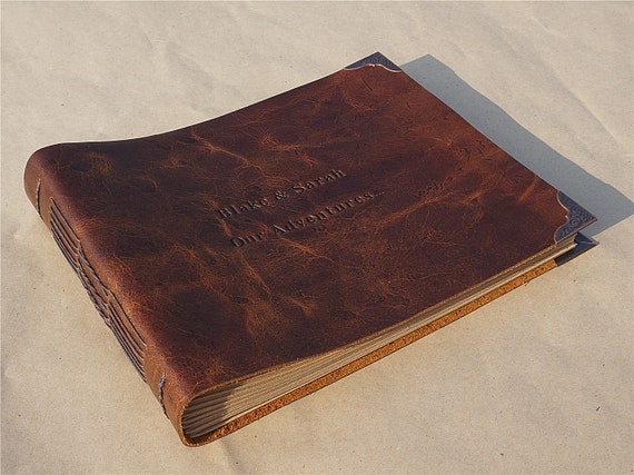 Custom Leather Scrapbook Album, Personalized Photo Album, Engraved