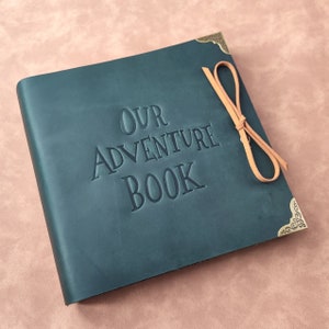 Our Adventure Book, Personalized Leather Photo Album, Slip in Scrapbook Album, Travel Album, Wedding Photo Album for 4x6 or 5x7 photos image 5
