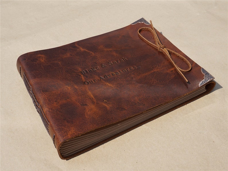 Custom Genuine Leather Scrapbook Album Personalized Leather Etsy