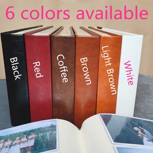 Personalised Photo Album with sleeves, Hardcover leatherette Album, Handmade slip in Photo book for 4x6 or 5x7 photos, Capacity 100/200/300