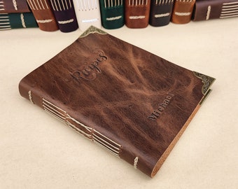 Personalized Leather Recipe Book, Custom Cookbook, A5 A6 B6