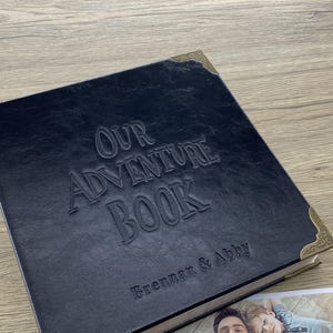 Album fotografico personalizzato, album di ritagli, il nostro libro di avventure, pagina di carta con buste di plastica, diario fotografico per foto 4x6/5x7, regalo per lui