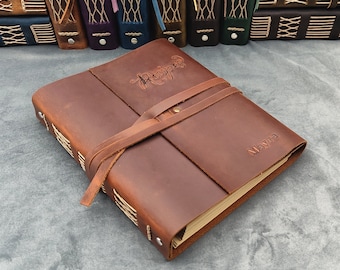 Custom Recipe Book, Leather Recipe Binder, Cooking Lover Custom Gift, Father Mother Birthday Gift