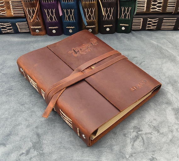 Custom Recipe Book Leather Recipe Binder Cooking Lover Etsy