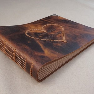 Custom Leather Wedding Guest Book, Scrapbook Album, Photo Album, Personalized Anniversary Gift, Gift For Him, Git For Her