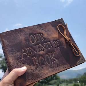 Our Adventure Book, Genuine Leather Photo Album Scrapbook, Personalized Anniversary Gift for Couple, Fantastic Gifts for Her and Him image 4