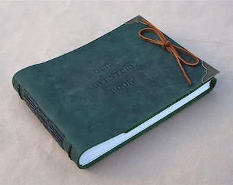 Lederen fotoalbum, Handgemaakt fotoalbum, Vintage stijl plakboek, Aangepaste Bruiloft gastenboek fotoalbum, Gepersonaliseerd GRATIS