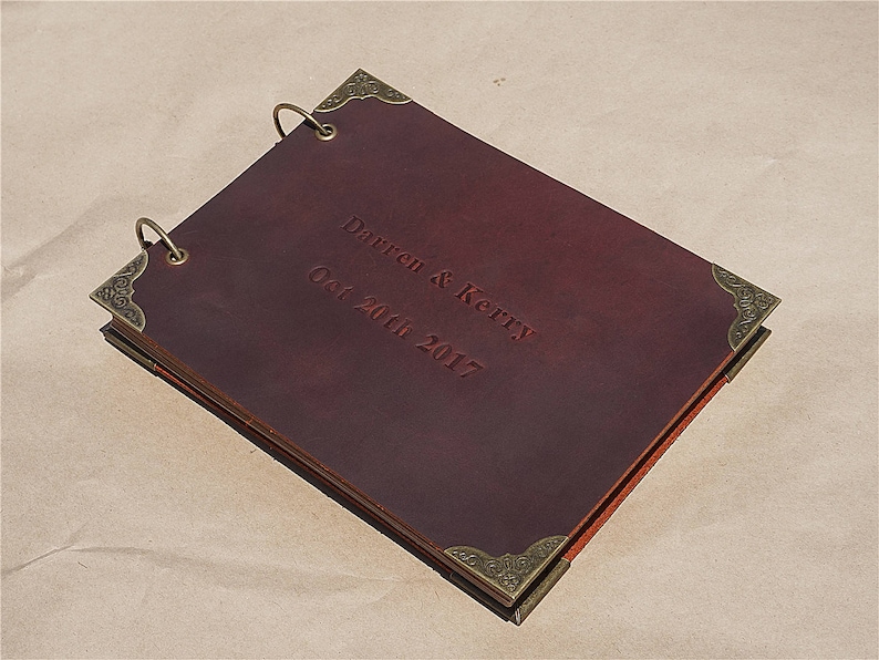 Leather Bound Guest Book Custom Wedding Guest Book Etsy