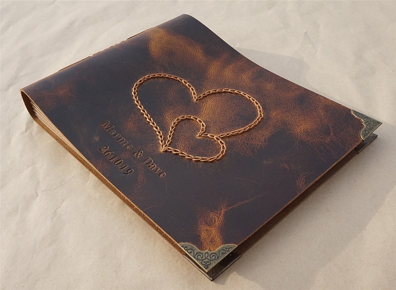 Custom Leather Photo Album Personalized Leather Scrapbook Etsy