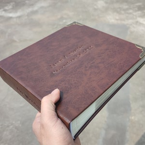 Leatherette Photo Album with sleeves, Hardcover slip in photo book, Photo Guest book, for 100/200/300 4x6 photos image 3