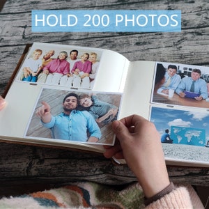 Unser Abenteuerbuch, personalisiertes Lederfotoalbum, Einsteckalbum, Reisealbum, Hochzeitsfotoalbum für 4x6 oder 5x7 Fotos Bild 8