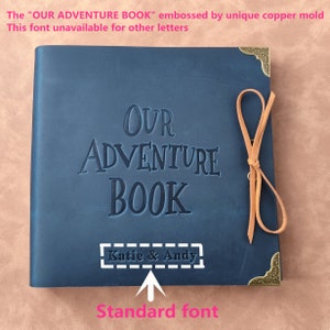 Our Adventure Book, Personalized Leather Photo Album, Slip in Scrapbook Album, Travel Album, Wedding Photo Album for 4x6 or 5x7 photos image 6