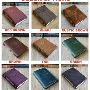 Libros de votos matrimoniales de cuero, libro de votos repujado, libros de votos matrimoniales personalizados, votos para él/ella estampados con nombre o fecha, juego de 2, regalo de boda imagen 10