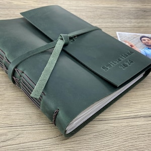Personalized Photo Album with sleeves, Customize Photo Book for 200 4x6 Photos, Leather Bound Unique Album, Anniversary gift for him and her