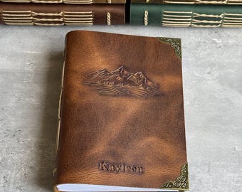 Custom Leather Journal, Personalized Engraved Leather Travel & Writing Notebook Sketchbook, Handmade Diary Gift, Journal for Men and Women