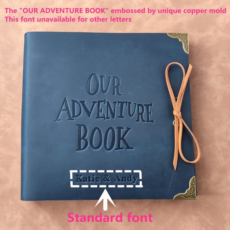 Handmade Photo Album with Pockets, Personalized Travel Photo Album for 4x6 or 5x7 photos, Our Adventure Book Scrapbook Album 8 colors zdjęcie 6