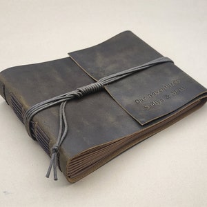 Álbum de recortes personalizado, álbum de fotos de cuero, libro de visitas de fotos de boda personalizada, álbum de aniversario