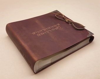 Custom Photo Album 4x6 for 100, 200 or 300 Photos. Personalized Leather Photo Album. Slip-in Travel Photo Album 4x6 in / 10x15 cm Photos.