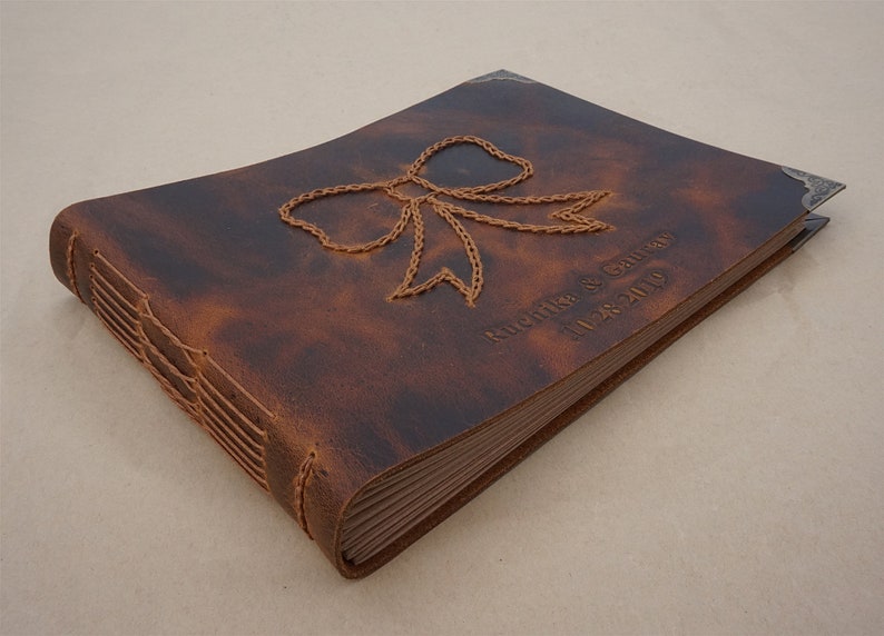 Leather Photo Album Personalized Leather Scrapbook Album Etsy