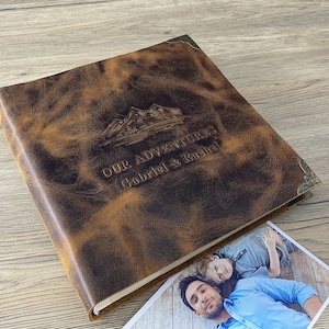Personalisiertes Fotoalbum mit Taschen für 4x6 5x7 Fotos, unser Abenteuerbuch, individuelles Jubiläumsgeschenk für Sie und Ihn
