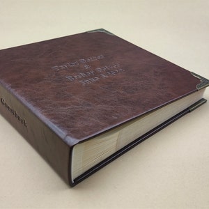 Slip in Photo Album, Personalized Genuine Leather Album, Custom Photo Album  With Sleeves, for 100-300 4x6 or 5x7 Photos 