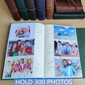 Personalisiertes Leder Fotoalbum mit Hüllen, individuelles Foto-Gästebuch