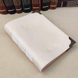 Personalized Leather Recipe Book, Custom Cook Book, Unique Leather journal, 3rd Anniversary Gift, Gift for Mom from daughter