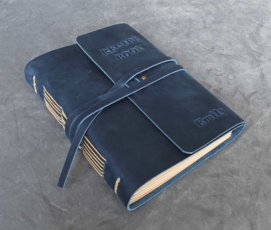 Personalized Leather Recipe Journal, Custom Recipe Book, Leather Journal Notebook, Personalized ...