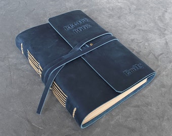 Personalized Leather Recipe Book, Custom Cookbook, Anniversary Gift