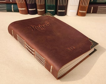 Personalized Genuine Leather Recipe Book, Custom Cookbook