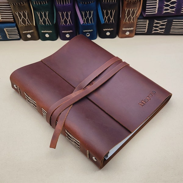 Custom leather Journal, Personalized Ring Binder Journal, Refillalbe Journal