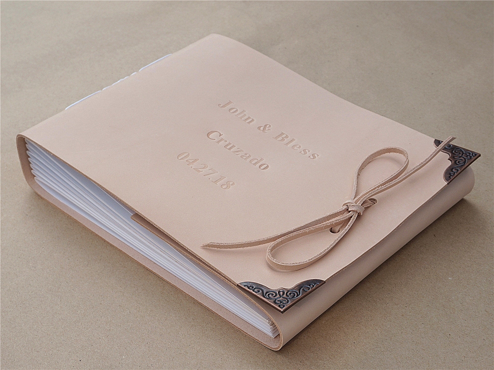 Custom Wedding Guest Book Leather Wedding Guest Book Etsy